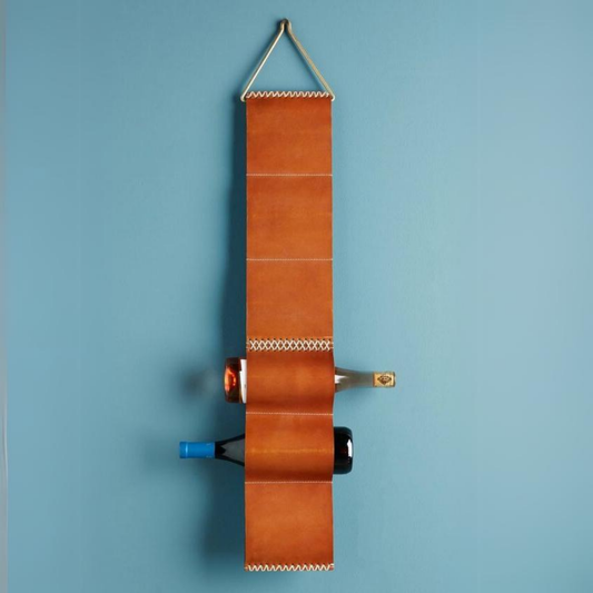 Leather Wall Wine Holder