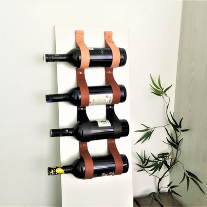 Leather Strap Wine Rack