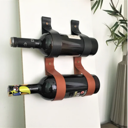Leather Strap Wine Rack