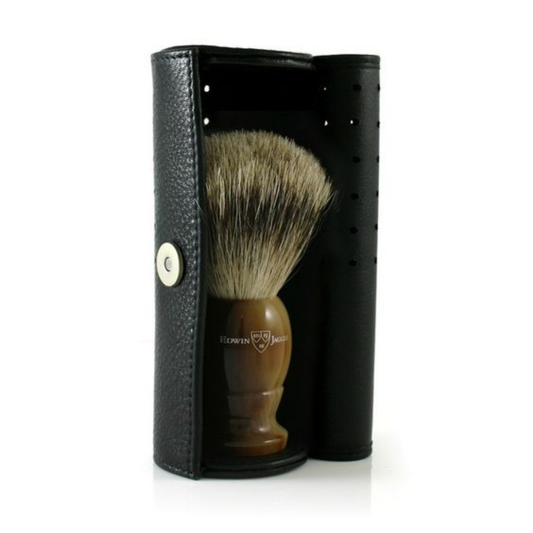 Leather Shaving Brush Travel Case