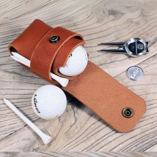 Leather Golf Ball tee pouch holder