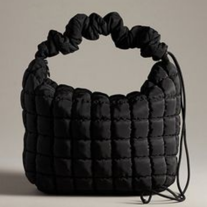 Quilted Nylon Scrunch Tote Bag