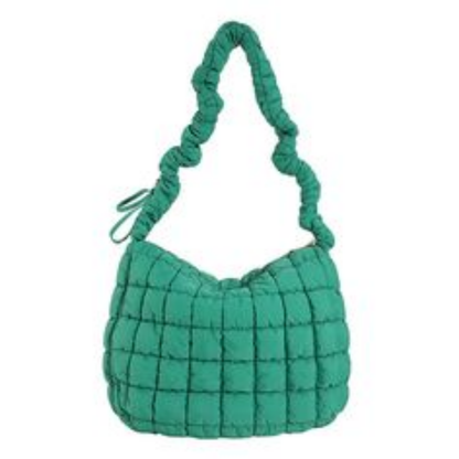 Quilted Nylon Scrunch Tote Bag