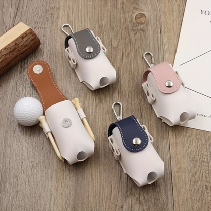 Leather Golf Ball tee pouch holder
