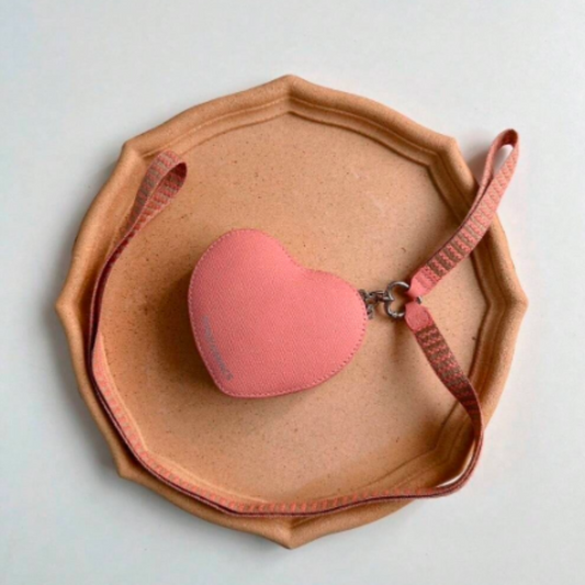 Fashionable Heart-Shaped Keychain and Earbud Bag