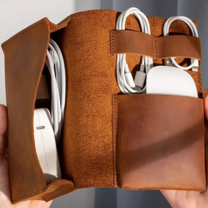 Leather cable organizer